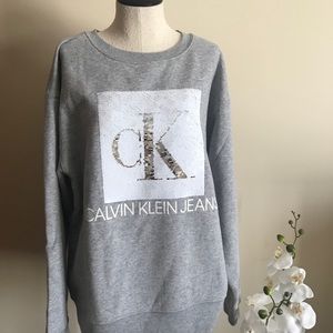 Calvin Klein Sequin Sweatshirt - Small NWT